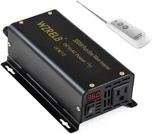 300W Pure Sine Wave Inverter 600W Peak DC 24V to 110V AC Power Converter Off Grid LED Display with Remote Controller 300W Pure Sine Wave Inverter 600W Peak DC 24V to 110V AC Power Converter Off Grid LED Display with Remote Controller