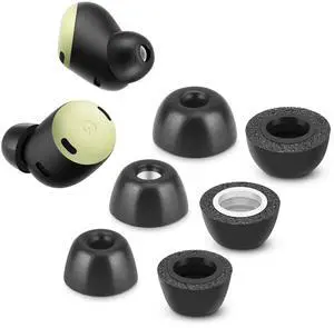 Memory Foam Tips for Google Pixel Buds Pro 1/2 & Pixel Buds 2a, Anti-Slip Replacement Ear Tips for Google True Wireless EarphonesFit in The Charging Case, Noise Cancellation, 3 Pairs (SML, Black) Memory Foam Tips for Google Pixel Buds Pro 1/2 & Pixel Buds 2a, Anti-Slip Replacement Ear Tips for Google True Wireless EarphonesFit in The Charging Case, Noise Cancellation, 3 Pairs (SML, Black)