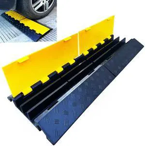 Foldable 3 Channel Rubber Cable Protector, 22000Lbs Load Capacity Wire Hose Pipe Hider Protective Ramp, Driveway Traffic Speed Bump for Asphalt Concrete Gravel Driveway Indoor Outdoor (1PACK) Foldable 3 Channel Rubber Cable Protector, 22000Lbs Load Capacity Wire Hose Pipe Hider Protective Ramp, Driveway Traffic Speed Bump for Asphalt Concrete Gravel Driveway Indoor Outdoor (1PACK)