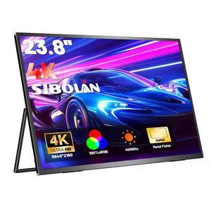 Portable Monitor 4K 23.8" 3840 * 2160 UHD 100% sRGB 60Hz HDMI USB-C 24" Large Travel Monitor for Laptop, Built-in Stand & VESA Mount, Second Screen for PC Game Consoles Portable Monitor 4K 23.8" 3840 * 2160 UHD 100% sRGB 60Hz HDMI USB-C 24" Large Travel Monitor for Laptop, Built-in Stand & VESA Mount, Second Screen for PC Game Consoles