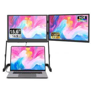 DuoCreate FHD 15.6" Triple Portable Monitor Extender for Laptop | 2×15.6" 1920×1080 IPS | 360° Rotation | USB-C & HDMI | Aluminum Alloy Foldable Stand | Eye Care | for 13-18.5" Mac & Windows DuoCreate FHD 15.6" Triple Portable Monitor Extender for Laptop | 2×15.6" 1920×1080 IPS | 360° Rotation | USB-C & HDMI | Aluminum Alloy Foldable Stand | Eye Care | for 13-18.5" Mac & Windows