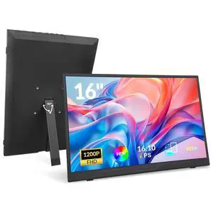 Portable Monitor, 16 inch FHD 1200P, 16:10 Horizontal/Vertical Monitor, Laptop Screen Extender Built-in Speakers, Portable Monitor for Laptop MacBook Surface PC PS4/5, VESA Mountable, Plug & Play Portable Monitor, 16 inch FHD 1200P, 16:10 Horizontal/Vertical Monitor, Laptop Screen Extender Built-in Speakers, Portable Monitor for Laptop MacBook Surface PC PS4/5, VESA Mountable, Plug & Play
