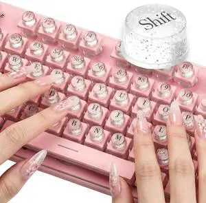 128Pcs Raised Keyboard Stickers for Long Nails, Bling Keyboard Bubbles with Letters, Self-Adhesive Nail Art Typing Keycaps for Desktop Laptop PC Wired Wireless Keyboard (Clear) 128Pcs Raised Keyboard Stickers for Long Nails, Bling Keyboard Bubbles with Letters, Self-Adhesive Nail Art Typing Keycaps for Desktop Laptop PC Wired Wireless Keyboard (Clear)