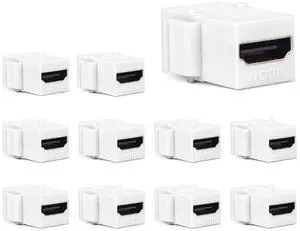 HDMI Keystone Jack, 10 Pack HDMI Coupler Adapter, White | Keystone Insert, Female to Female, Coupler Adapter for Video Transfer HDMI Keystone Jack, 10 Pack HDMI Coupler Adapter, White | Keystone Insert, Female to Female, Coupler Adapter for Video Transfer
