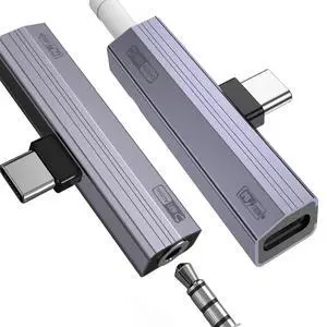 2 Pack USB C to 3.5mm Audio Adapter 2-in-1 HiFi DAC 100W PD Fast Charging Headphone Jack Widely Compatible for iPhone 15/15 Pro, iPad Pro, Samsung Galaxy, Gaming, Car Aux Gray 2 Pack USB C to 3.5mm Audio Adapter 2-in-1 HiFi DAC 100W PD Fast Charging Headphone Jack Widely Compatible for iPhone 15/15 Pro, iPad Pro, Samsung Galaxy, Gaming, Car Aux Gray