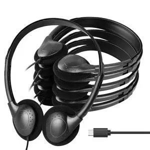 20 Pack Bulk Headphones for Classroom USB Type C, Wired USB C | Headphones for Kids School Student Children Compatible with Pad Smartphones Chromebook Laptop PC (Black) 20 Pack Bulk Headphones for Classroom USB Type C, Wired USB C | Headphones for Kids School Student Children Compatible with Pad Smartphones Chromebook Laptop PC (Black)