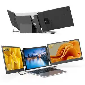 14" Laptop Screen Extender - Upgraded FHD 1080P IPS Triple Portable Monitor: 300% More Efficient, Ultra-Slim Travel Display for 13-17.3" Laptops,with Stand Plug & Play for Windows/Chrome/Mac 14" Laptop Screen Extender - Upgraded FHD 1080P IPS Triple Portable Monitor: 300% More Efficient, Ultra-Slim Travel Display for 13-17.3" Laptops,with Stand Plug & Play for Windows/Chrome/Mac
