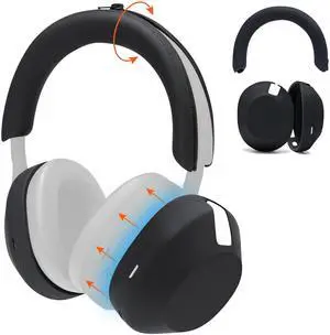 ShellZ XM5 - Protective Headphone Exterior Shell & Headband Covers for Sony WH1000XM5 Made by Wicked Cushions | Made with Premium Silicone | Black ShellZ XM5 - Protective Headphone Exterior Shell & Headband Covers for Sony WH1000XM5 Made by Wicked Cushions | Made with Premium Silicone | Black