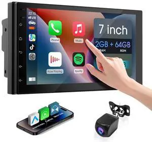 7" Upgrade Wireless Double Din Car Stereo with Carplay, Android Auto, Bluetooth5.0, RCA,HD Touchscreen Car Radio, Backup Camera, SWC, FM/AM,Audio Receiver|Double din Car Radio 7" Upgrade Wireless Double Din Car Stereo with Carplay, Android Auto, Bluetooth5.0, RCA,HD Touchscreen Car Radio, Backup Camera, SWC, FM/AM,Audio Receiver|Double din Car Radio