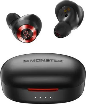 Monster Achieve 100 AirLinks Wireless Earbuds,Super Fast Charge,Bluetooth 5.0 in-Ear Stereo Headphones with USB-C Charging Case,Built-in Mic for Clear Calls,Water Resistant Design for Sports, Red Monster Achieve 100 AirLinks Wireless Earbuds,Super Fast Charge,Bluetooth 5.0 in-Ear Stereo Headphones with USB-C Charging Case,Built-in Mic for Clear Calls,Water Resistant Design for Sports, Red