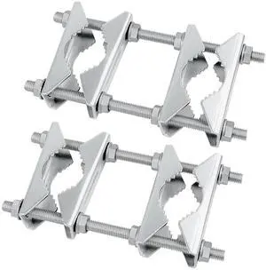 Double Antenna Mast Clamp - Heavy Duty Galvanized Iron Mount for Secure Pole-to-Pole Connection, Rust-Resistant, Ideal for Antennas and Satellite Dishes 2PCS Double Antenna Mast Clamp - Heavy Duty Galvanized Iron Mount for Secure Pole-to-Pole Connection, Rust-Resistant, Ideal for Antennas and Satellite Dishes 2PCS