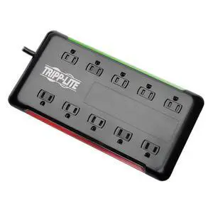 10-Outlet Surge Protector Power Strip 6ft Cord 2880 Joules Black $100K Insurance (TLP1006B) 10-Outlet Surge Protector Power Strip 6ft Cord 2880 Joules Black $100K Insurance (TLP1006B)