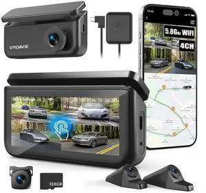 4 Channel 360° Dash Cam Detached Side Cameras, 4" Touch Screen | Front Rear Left Right Detached Cameras, GPS, 5G WiFi, Night Vision, Parking Mode, G-Sensor, APP Control, 128GB Card Included 4 Channel 360° Dash Cam Detached Side Cameras, 4" Touch Screen | Front Rear Left Right Detached Cameras, GPS, 5G WiFi, Night Vision, Parking Mode, G-Sensor, APP Control, 128GB Card Included