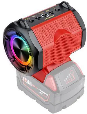 Bluetooth Speaker for Milwaukee M18 18v Battery,30W Cordless Small Speaker for Jobsites, Home and Party (Battery not Included) Bluetooth Speaker for Milwaukee M18 18v Battery,30W Cordless Small Speaker for Jobsites, Home and Party (Battery not Included)