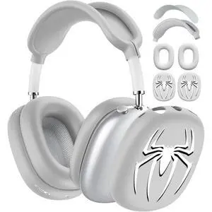 Fomissky 4 in 1 AirPods Max Case with Ear Covers, Includes Headband Cover & Soft Silicone Earpads Covers Compatible with Apple AirPods Max (Silver Grey Spider Design) Fomissky 4 in 1 AirPods Max Case with Ear Covers, Includes Headband Cover & Soft Silicone Earpads Covers Compatible with Apple AirPods Max (Silver Grey Spider Design)