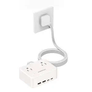 Cruise Essentials Flat Plug Power Strip with 4 AC 4 USB (PD 20W) Port White | 750°C Fire Resistant Shell, Double Pole On Off Switch, Non Surge Protector for Travel Dorm Home Office Cruise Essentials Flat Plug Power Strip with 4 AC 4 USB (PD 20W) Port White | 750°C Fire Resistant Shell, Double Pole On Off Switch, Non Surge Protector for Travel Dorm Home Office