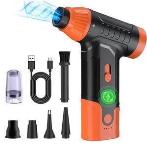 Electric Air Duster for PC, Compressed Air Duster (Orange) | For Keyboard Cleaning, 110,000 RPM Rechargeable Mini Blower for Computer Electric Air Duster for PC, Compressed Air Duster (Orange) | For Keyboard Cleaning, 110,000 RPM Rechargeable Mini Blower for Computer