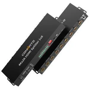 4K 1x8 HDMI Splitter 1 in 8 Out, 8 Port HDMI Splitter Support 4Kx2K@30Hz Duplicate/Mirror, HDM 1.4, EDID, HDCP, 3D Video Play for Projector, HDTV 4K 1x8 HDMI Splitter 1 in 8 Out, 8 Port HDMI Splitter Support 4Kx2K@30Hz Duplicate/Mirror, HDM 1.4, EDID, HDCP, 3D Video Play for Projector, HDTV