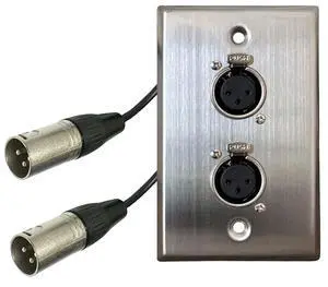 Premium XLR Wall Plate, Solderless, No Solder, Audio Wall Plate, for Pro Audio Installation (Female to Male 2-Port) Premium XLR Wall Plate, Solderless, No Solder, Audio Wall Plate, for Pro Audio Installation (Female to Male 2-Port)