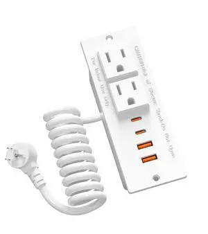 30W Furniture Drawer Outlet Kit, Recessed Outlet with 4 USB Ports & 2 AC Outlets, Recessed Power Strip for Home, Office, 5FT Spring Cord 30W Furniture Drawer Outlet Kit, Recessed Outlet with 4 USB Ports & 2 AC Outlets, Recessed Power Strip for Home, Office, 5FT Spring Cord
