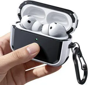 Magnetic Case Cover for AirPods Pro 3 with Keychain, White | Powerful Drop Protection, Compatible with MagSafe, Magnetic Lid, Front LED Visible Magnetic Case Cover for AirPods Pro 3 with Keychain, White | Powerful Drop Protection, Compatible with MagSafe, Magnetic Lid, Front LED Visible