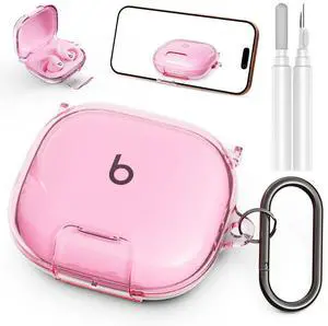 Case for Beats Powerbeats Fit 2025, Clear TPU Protective Cover | Premium Metal Carabiner & Cleaning Kit, Shockproof Skin for Powerbeats Fit Case Cover (Clear Pink) Case for Beats Powerbeats Fit 2025, Clear TPU Protective Cover | Premium Metal Carabiner & Cleaning Kit, Shockproof Skin for Powerbeats Fit Case Cover (Clear Pink)