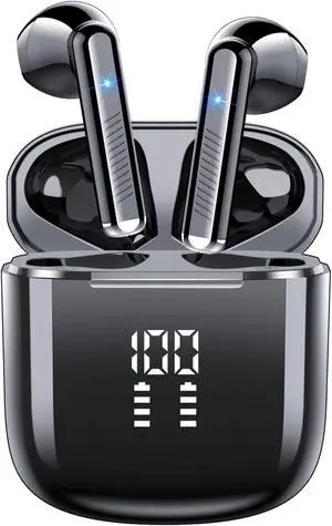 Wireless Earbuds, Bluetooth 5.3 Earphones with 4-Mics Clear Call, ENC Noise Cancelling Mic, Bluetooth Ear Buds Touch Control Stereo Sound, LED Display, Waterproof Running Headphones for Workout Wireless Earbuds, Bluetooth 5.3 Earphones with 4-Mics Clear Call, ENC Noise Cancelling Mic, Bluetooth Ear Buds Touch Control Stereo Sound, LED Display, Waterproof Running Headphones for Workout