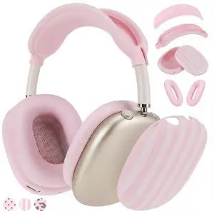 Pink Stripe Silicone Case Cover Compatible with AirPods Max USB-C 2024 4-in-1 Ear Pad, Ear Cup & Headband Covers, Soft Anti-Scratch Accessories, Cute Aesthetic Headphone Cover Pink Stripe Silicone Case Cover Compatible with AirPods Max USB-C 2024 4-in-1 Ear Pad, Ear Cup & Headband Covers, Soft Anti-Scratch Accessories, Cute Aesthetic Headphone Cover