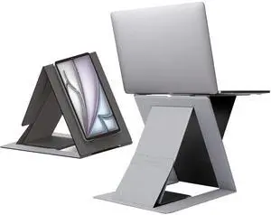 Folding Laptop Stand Lap Desk, Portable & Mini Computer Stand Laptop Desk for Travel and Home Office, Ergonomic Design with Adjustable Viewing Angles, Lightweight Computer Cooling Riser, Gray Folding Laptop Stand Lap Desk, Portable & Mini Computer Stand Laptop Desk for Travel and Home Office, Ergonomic Design with Adjustable Viewing Angles, Lightweight Computer Cooling Riser, Gray