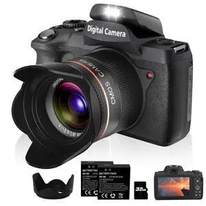 Digital Camera,5K 64MP Camera for Photography with Dual-Lens and Lens Hood,32GB Card 2 Batteries,Selfie 4" Touch Screen Vlogging Cameras for YouTube, Autofocus Flash 18X Digital Zoom Travel Camera Digital Camera,5K 64MP Camera for Photography with Dual-Lens and Lens Hood,32GB Card 2 Batteries,Selfie 4" Touch Screen Vlogging Cameras for YouTube, Autofocus Flash 18X Digital Zoom Travel Camera