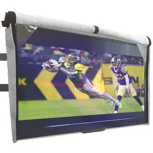 Outdoor TV Cover 40, 42, 43 inch - WITH FRONT FLAP - Weatherproof, Waterproof protection, Soft Interior, With Bottom cover - Gray Outdoor TV Cover 40, 42, 43 inch - WITH FRONT FLAP - Weatherproof, Waterproof protection, Soft Interior, With Bottom cover - Gray