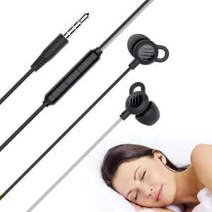 SleepTones Wired Sleep Earbuds 3.5mm Plug for Side Sleepers with Lightweight Low-Profile Silicone Earpieces, Noise Reduction Sleeping Headphones with Built-in Mic, & Volume Controls SleepTones Wired Sleep Earbuds 3.5mm Plug for Side Sleepers with Lightweight Low-Profile Silicone Earpieces, Noise Reduction Sleeping Headphones with Built-in Mic, & Volume Controls
