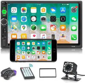 Double Din Bluetooth Car Stereo 7 inch HD Touch Screen Car Radio with Backup Camera Support Mirror Link for Android/iOS Double Din Bluetooth Car Stereo 7 inch HD Touch Screen Car Radio with Backup Camera Support Mirror Link for Android/iOS