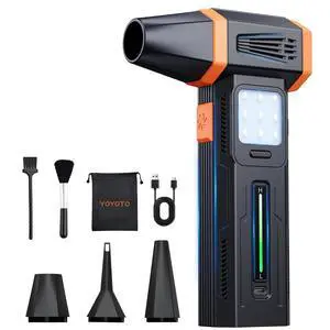 Compressed Air Duster Powerful 40MM Brushless Motor Electric Air Duster | 430G Storm Force Air Duster 360W Power & 59.2WH Rechargeable Blower, Up to 6H, 4 Gear Turbo fan for Keyboard Car Home Outdoor Compressed Air Duster Powerful 40MM Brushless Motor Electric Air Duster | 430G Storm Force Air Duster 360W Power & 59.2WH Rechargeable Blower, Up to 6H, 4 Gear Turbo fan for Keyboard Car Home Outdoor
