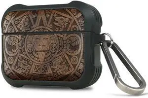 Solid Wood Case for AirPods Pro 3, The Maya Calendar, Walnut | AirPods Pro Case 3rd Generation, Titanium metal Quick-Release Keychain, Compatible with Wireless Charging, Wood-Engraved Solid Wood Case for AirPods Pro 3, The Maya Calendar, Walnut | AirPods Pro Case 3rd Generation, Titanium metal Quick-Release Keychain, Compatible with Wireless Charging, Wood-Engraved