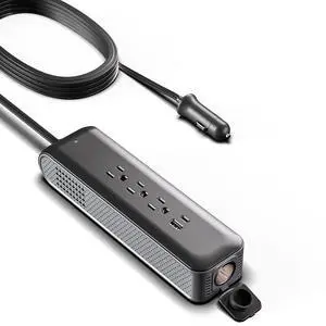 150W Cigarette Lighter Adapter Car Power Inverter DC 12V to 110V AC with 3 AC Outlets, 18W USB-C, USB-A & Extra 12V Socket for Laptop, Phone, Tablet, Game Console 150W Cigarette Lighter Adapter Car Power Inverter DC 12V to 110V AC with 3 AC Outlets, 18W USB-C, USB-A & Extra 12V Socket for Laptop, Phone, Tablet, Game Console