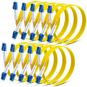 2m(6.56 ft) 10 Pack Lc to Lc Single Mode Fiber Patch Cable Bulk, Os2 Duplex Lszh, Smf Single Mode Fiber Optic Cable Jumper Cord for Data Center, Yellow 2m(6.56 ft) 10 Pack Lc to Lc Single Mode Fiber Patch Cable Bulk, Os2 Duplex Lszh, Smf Single Mode Fiber Optic Cable Jumper Cord for Data Center, Yellow