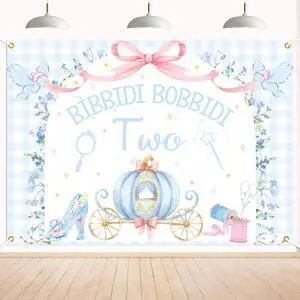 Bibbity Bobbity Two Backdrop - Castle Princess Magical 2nd Bday Decor, Bibbidi Bobbidi Two Banner, Cheers to 2 Years, Pumpkin Cart 2nd Birthday Party Decorations 7x5ft Bibbity Bobbity Two Backdrop - Castle Princess Magical 2nd Bday Decor, Bibbidi Bobbidi Two Banner, Cheers to 2 Years, Pumpkin Cart 2nd Birthday Party Decorations 7x5ft