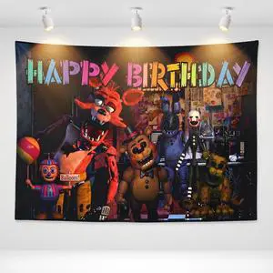 Freddy's Birthday Decorations, Games Birthday Backdrop, This Party Backdrop Incorporates Classic Game Elements, Making it a Great Choice for Party Decorations Freddy's Birthday Decorations, Games Birthday Backdrop, This Party Backdrop Incorporates Classic Game Elements, Making it a Great Choice for Party Decorations