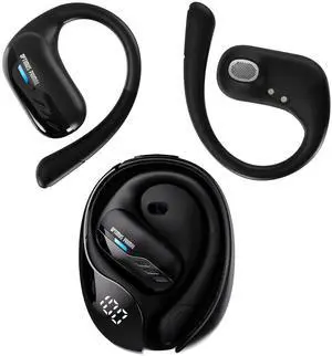 Open Ear Wireless Headphones Bluetooth 5.4 for Running & Workouts, Over The Ear Earbuds with IPX5 Waterproof Ear Hooks, Surround Sound, LED Display & Lanyard (Black - Optimus Primal) Open Ear Wireless Headphones Bluetooth 5.4 for Running & Workouts, Over The Ear Earbuds with IPX5 Waterproof Ear Hooks, Surround Sound, LED Display & Lanyard (Black - Optimus Primal)