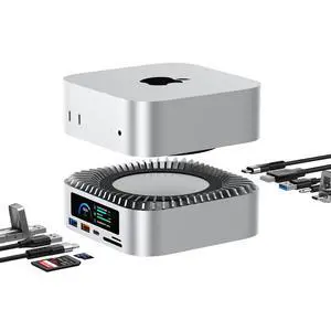 All-in-One Dock for Mac mini M4 with Smart Displays, NVMe/SATA SSD Enclosure, 4K60Hz HDMI, 10G USB-A/C, 5G USB-A*2, USB-C Charging, SD/TF, Audio Mac mini M4 HUB &Docking Station(2024) All-in-One Dock for Mac mini M4 with Smart Displays, NVMe/SATA SSD Enclosure, 4K60Hz HDMI, 10G USB-A/C, 5G USB-A*2, USB-C Charging, SD/TF, Audio Mac mini M4 HUB &Docking Station(2024)
