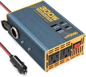 300W Power Inverter DC 12V to 110V AC Adapter with Dual AC Outlets/2 PD30W USB-C/2 QC18W USB Ports/1 Cigarette Lighter Outlet - Ideal Car Charger for Laptops 300W Power Inverter DC 12V to 110V AC Adapter with Dual AC Outlets/2 PD30W USB-C/2 QC18W USB Ports/1 Cigarette Lighter Outlet - Ideal Car Charger for Laptops