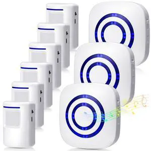 Motion Sensor Alarm Wireless Driveway Alarm Indoor Home Motion Detector Long Range Security Alert Monitor System with 6 Sensor and 3 Receiver, 38 Chime Tunes and LED Indicators Motion Sensor Alarm Wireless Driveway Alarm Indoor Home Motion Detector Long Range Security Alert Monitor System with 6 Sensor and 3 Receiver, 38 Chime Tunes and LED Indicators