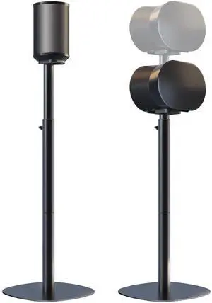 Speaker Stands for Sonos Era 100, 100 SL & Era 300 - Hidden Cable, 1 Pair | Sturdiness, Easy to Assemble, 29.139'' Height Adjustable, Two Base Mounting Options, Black, Max holds 11lbs(per one) Speaker Stands for Sonos Era 100, 100 SL & Era 300 - Hidden Cable, 1 Pair | Sturdiness, Easy to Assemble, 29.139'' Height Adjustable, Two Base Mounting Options, Black, Max holds 11lbs(per one)