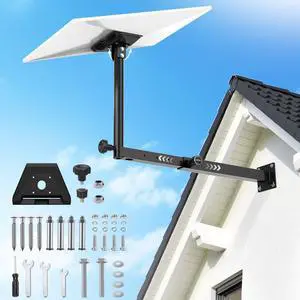 Starlink Gen 3 Mount for Long Eaves, Adjustable Mounting Kit with Pipe Adapter Heavy Duty Steel Starlink Wall Mount Kit for Starlink Gen 3 Starlink Gen 3 Mount for Long Eaves, Adjustable Mounting Kit with Pipe Adapter Heavy Duty Steel Starlink Wall Mount Kit for Starlink Gen 3