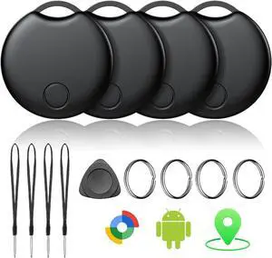 Air Tracker Tags-4 Pack for Android, Bluetooth Tracker Works with Googles Find Hub | Android Only | Replaceable Battery | Water- Resistance (4Black) Air Tracker Tags-4 Pack for Android, Bluetooth Tracker Works with Googles Find Hub | Android Only | Replaceable Battery | Water- Resistance (4Black)
