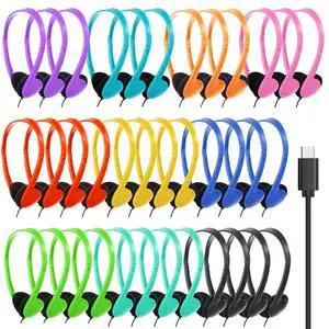 USB C Kids Headphones Bulk for Classroom School 25 Pack,Wired | USB Type C Headphones for School Students Children Testing On Line Learning,Compatible with Pad Smartphones Mixed Colors USB C Kids Headphones Bulk for Classroom School 25 Pack,Wired | USB Type C Headphones for School Students Children Testing On Line Learning,Compatible with Pad Smartphones Mixed Colors