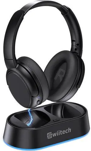 Wireless TV Headphones with Charging Dock, 45H Playtime, Black | Bluetooth 5.3, 100ft Long Range, Clear Voice, No Audio Delay, Plug & Play Over-Ear Headset for Seniors Wireless TV Headphones with Charging Dock, 45H Playtime, Black | Bluetooth 5.3, 100ft Long Range, Clear Voice, No Audio Delay, Plug & Play Over-Ear Headset for Seniors