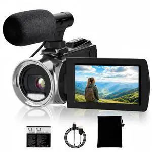 4K 48MP Video Camera for YouTube, Compact Camcorder with Microphone | Anti-Shake Night Vision Function, WiFi Webcam, 2 Batteries, 18X Zoom Vlogging Camera for Beginners Kids Teens Adults 4K 48MP Video Camera for YouTube, Compact Camcorder with Microphone | Anti-Shake Night Vision Function, WiFi Webcam, 2 Batteries, 18X Zoom Vlogging Camera for Beginners Kids Teens Adults