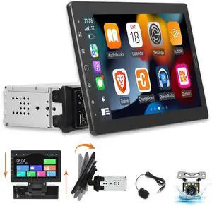 10 inch Detachable Single Din Car Stereo with Apple CarPlay and Android Auto, 10.1 Touch Screen 1 Din Radio with Mirror Link/1080P/EQ Audio/SWC/Bluetooth +Backup Camera+MIC 10 inch Detachable Single Din Car Stereo with Apple CarPlay and Android Auto, 10.1 Touch Screen 1 Din Radio with Mirror Link/1080P/EQ Audio/SWC/Bluetooth +Backup Camera+MIC